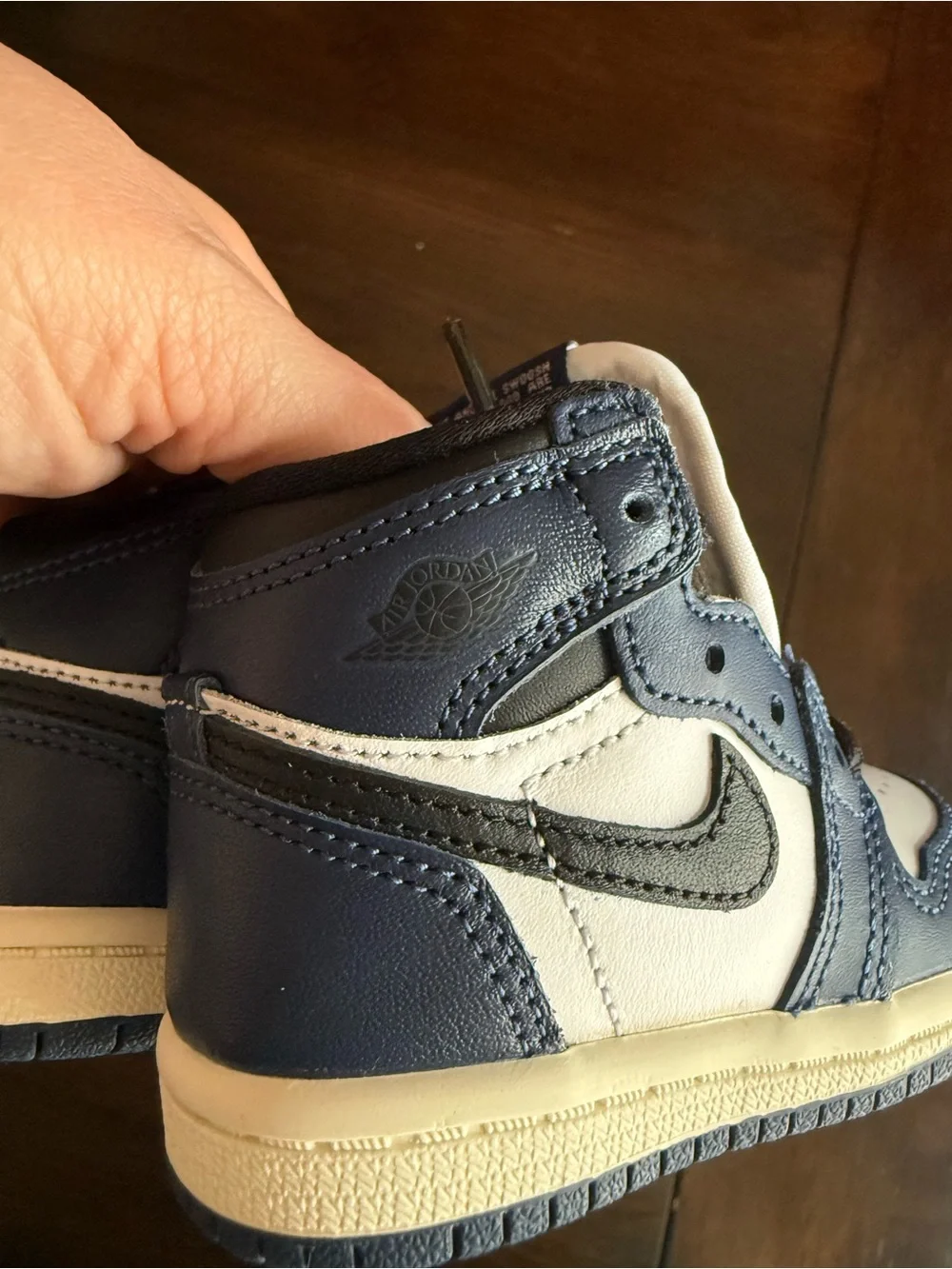 Nike Kids Navy, White and Black High-Top Sneakers
